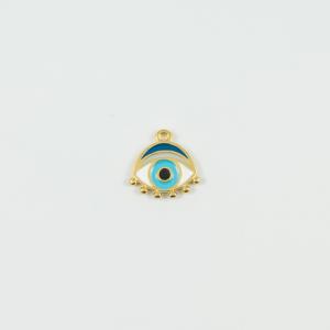 Gold Eye Enamel Turquoise 1.7x1.6cm