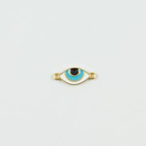 Gold Eye Enamel Turquoise 2.3x1cm