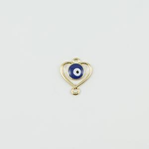 Heart-Eye Blue Enamel 2x1.7cm