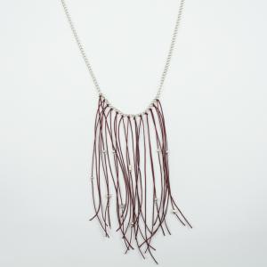 Necklace Chain Fringes Burgundy