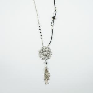 Necklace Cord-Chain Perforated Flower