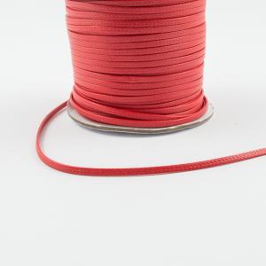 Waxed Linen Cord Flat Red