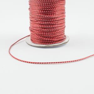 Waxed Linen Cord Red-White 1mm