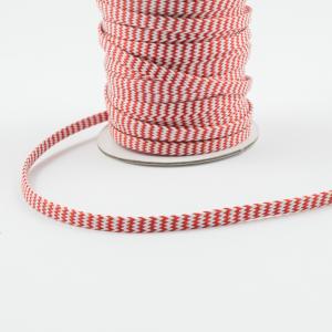 Waxed Linen Cord Red-White 4mm