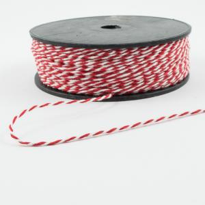 Cotton Cord Red-White 1.5mm