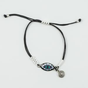 Bracelet Black-White Eye Enamel