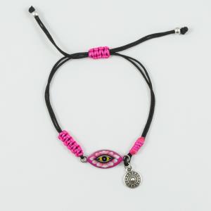 Bracelet Black-Fuchsia Eye Enamel