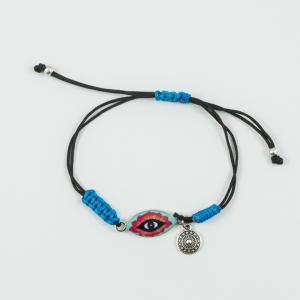 Bracelet Black-Turquoise Eye Enamel