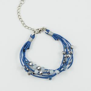 Bracelet Metallic Blue Beads
