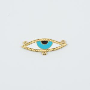 Eye Enamel White-Turquoise 3.9x1.5cm