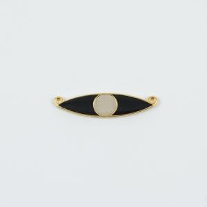 Gold Eye Enamel Black-Beige 3.8x1cm