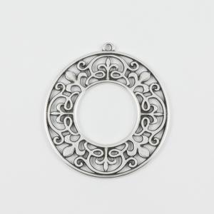 Διάτρητος Κύκλος Silver 4.9x4.5cm