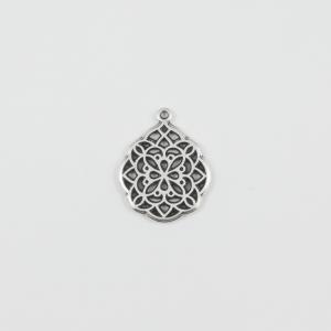 Perforated Flower Silver 2.7x2.1cm