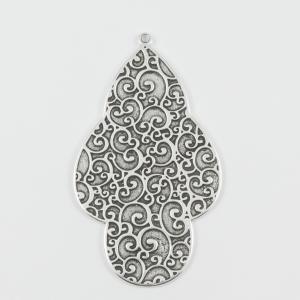 Carved Pendant Silver 6.5x3.7cm