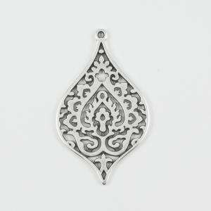 Perforated Drop Silver 5.7x3.5cm