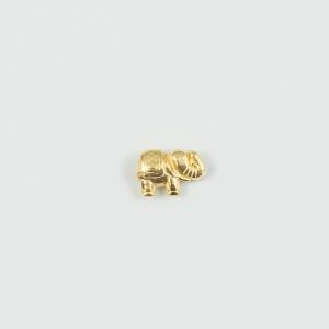 Metal Elephant Gold 1.2x0.9cm