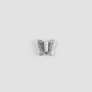Μεταλλική Πεταλούδα Ασημί 1x0.8cm