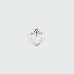 Metal Heart Silver 1.8x1.4cm