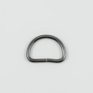 Metal Fat Hoop Black 3.2x2.3cm