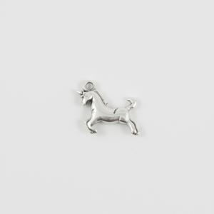 Metal Unicorn Silver 1.9x1.6cm