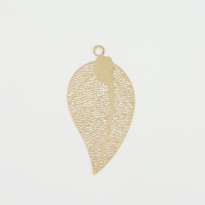 Leaf Filigree Gold 6.7x3.6cm