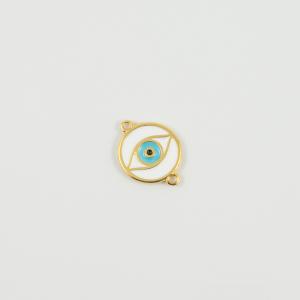 Gold Eye White Enamel 2.1x1.6cm