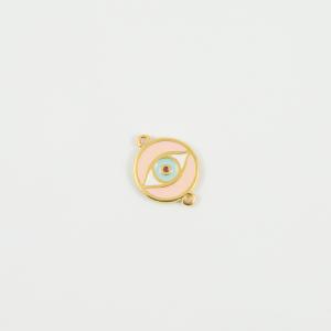 Gold Eye Salmon Enamel 2.1x1.6cm