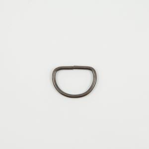 Metal Thin Hoop Black 3.2x2.3cm
