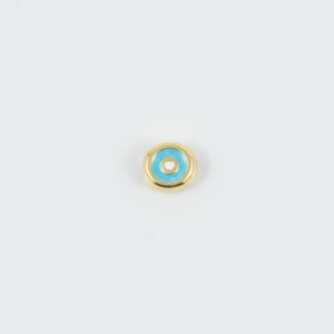 Eye Turquoise-White Enamel 8mm