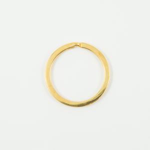 Key Ring Hoop Flat Gold 3.5cm
