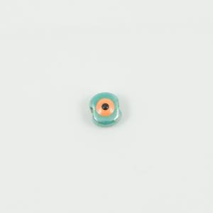 Ceramic Round Eye Teal 1cm