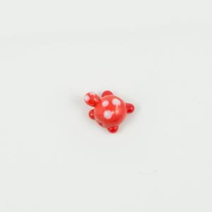 Glass Turtle Red 1.3x1.1cm