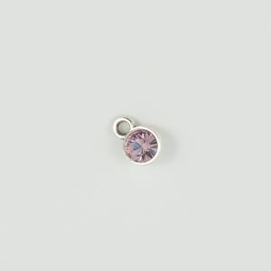 Silver Pendant Swarovski Lilac 9x6mm