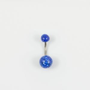 Σκουλαρίκι Αφαλού Μπλε 8mm