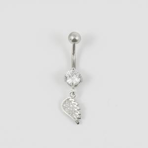 Belly Button Piercing Crystal Wing