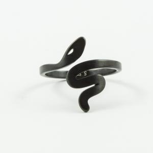 Ατσάλινο Δαχτυλίδι Φίδι Black Nickel