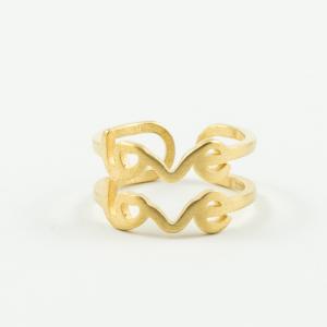 Steel Ring "Love" Gold