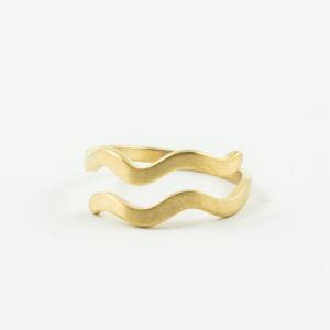 Steel Ring Wave Gold