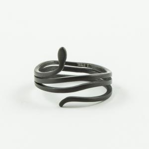 Steel Ring Serpent Black Nickel