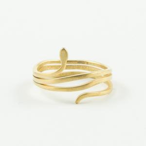 Steel Ring Serpent Gold