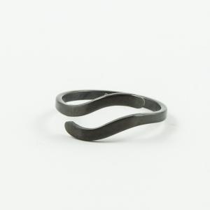 Steel Ring Double Snake Black Nickel