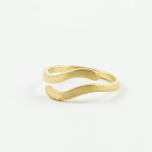 Steel Ring Double Snake Gold