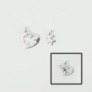Silver 925 Heart-Puzzle 1.9x1.8cm