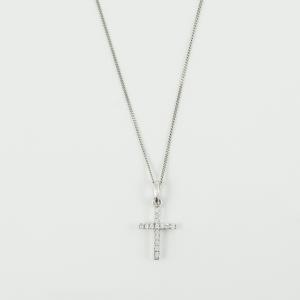 Necklace Silver 925 Cross Zirgons