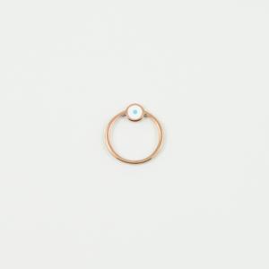 Κύκλος Ροζ Χρυσό Μάτι Λευκό 1.7x1.6cm