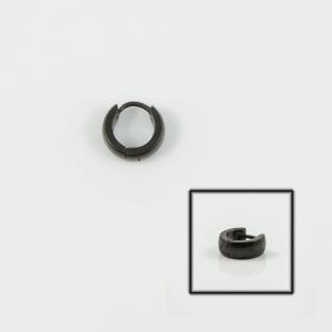 Steel Hoop Earring Black Nickel 11x4mm
