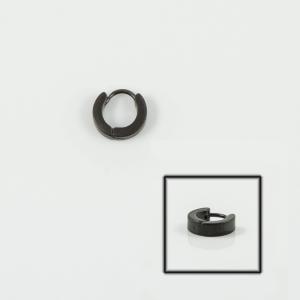 Steel Hoop Earring Black 10x3mm