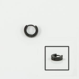 Steel Hoop Earring Black 11x3mm