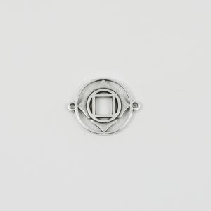 Metal Chakra Square Silver 2.5x2cm