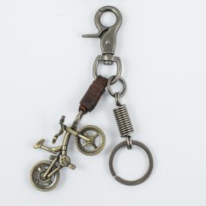Keyring Lobster Claw Bicycle Leather